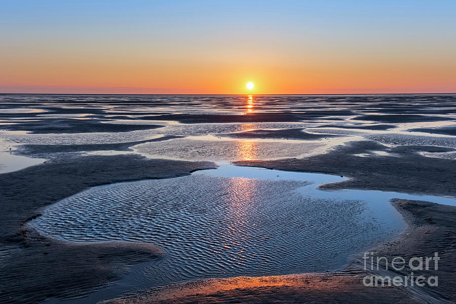 Sunset over the Wadden Sea Photograph by Arterra Picture Library