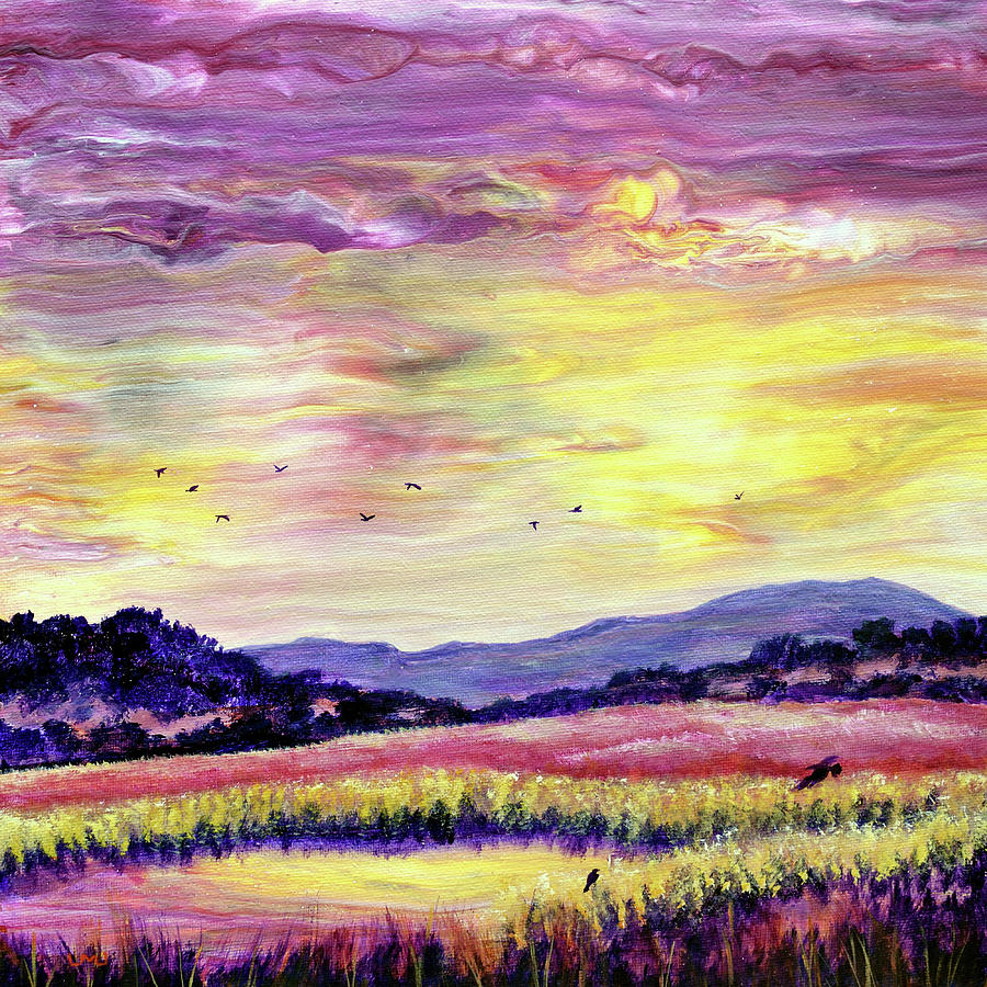 Sunset Over The Wetlands Painting