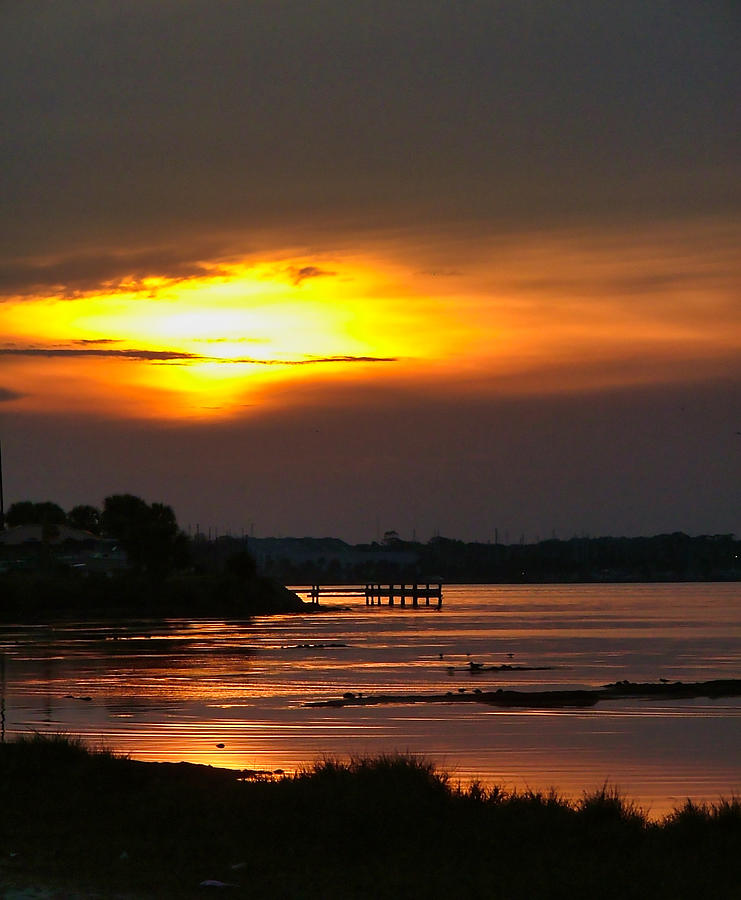 Sunset Photograph - Sunset Over Titusville Florida by Phil And Karen Rispin