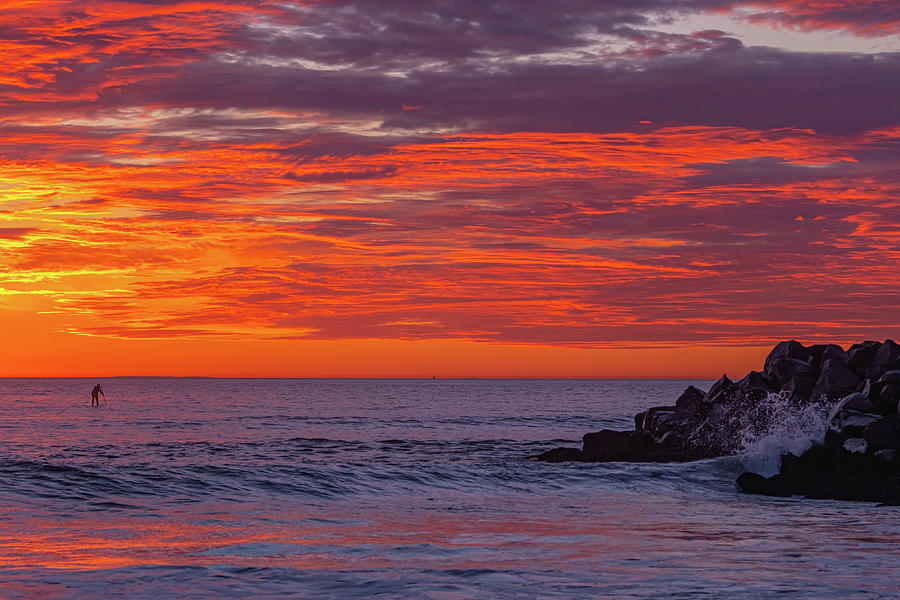 Sunset Paddle Boarder Carlsbad Ca Photograph by Bruce Pritchett