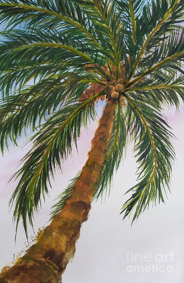 Sunset Palm  Painting by Lisa Debaets