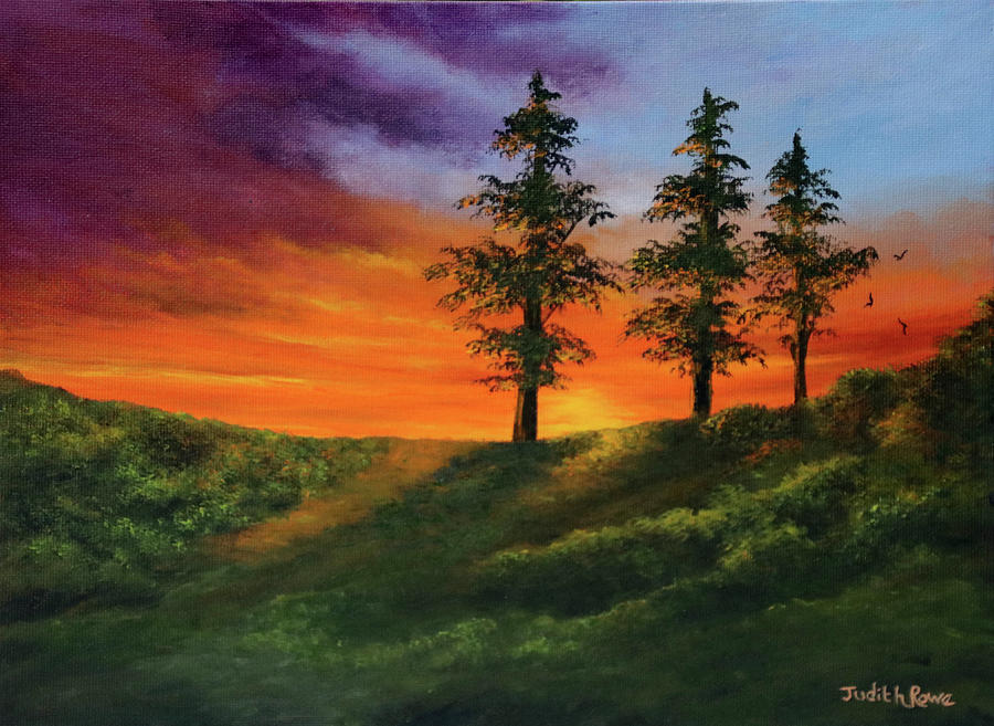 Sunset Pathway Painting by Judith Rowe
