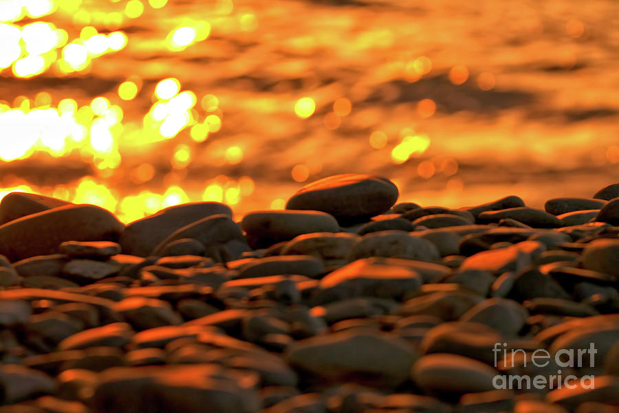 Sunset Pebbles Photograph by Stephen Melia