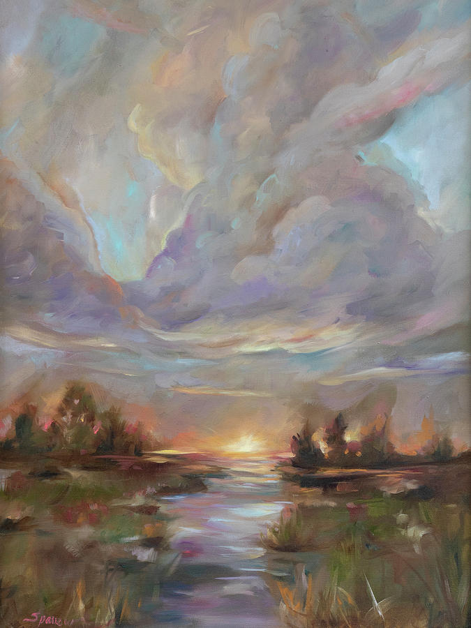 Sunset Pink Painting by Mary Sparrow