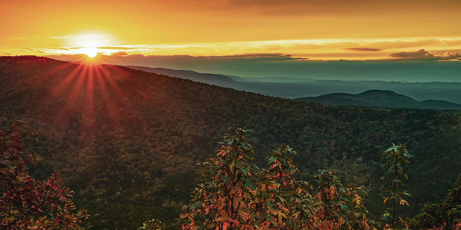 Sunset Point Vista Panorama Along the Talimena Scenic Byway Photograph by Gregory Ballos