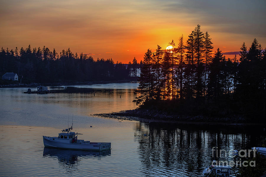 Sunset Photograph - Sunset, Port Clyde, Maine by Diane Diederich