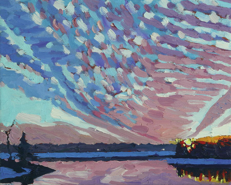 Sunset Purple Virga Painting by Phil Chadwick