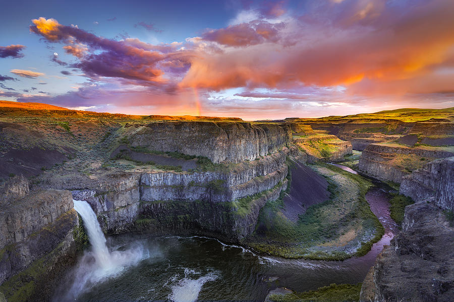 Sunset Rainbow at Palouse Falls Photograph by Frank Delargy - Fine Art ...