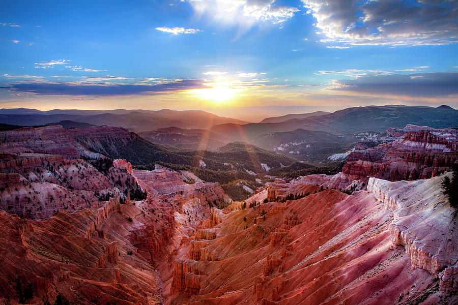 Sunset Rays over Bryce Canyon, Utah Photograph by John A Rodriguez