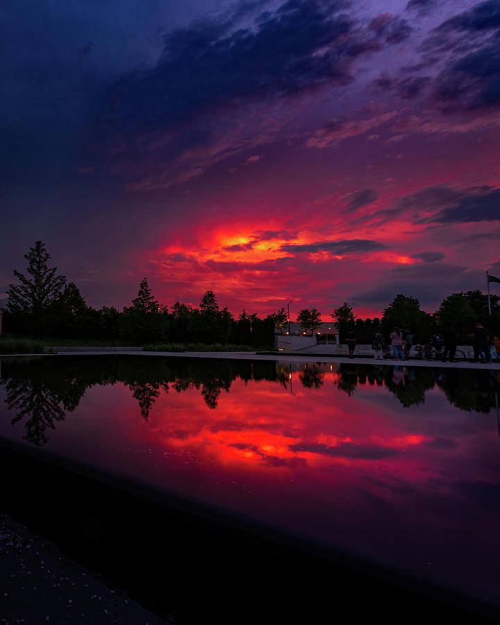 Sunset Red Reflection Photograph by Dee Potter