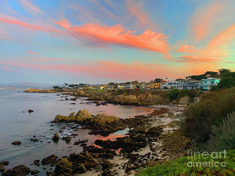 Sunset Photograph -  Sunset Reflecting on Monterey Bay at Lovers Point, Pacific Grove 2020 by Monterey County Historical Society