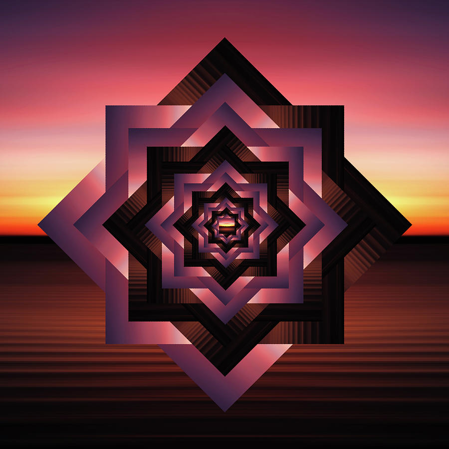 Sunset Reflection Infinity Star Digital Art