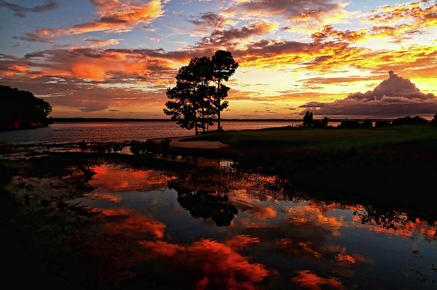Sunset Reflection Photograph by Judy Vincent