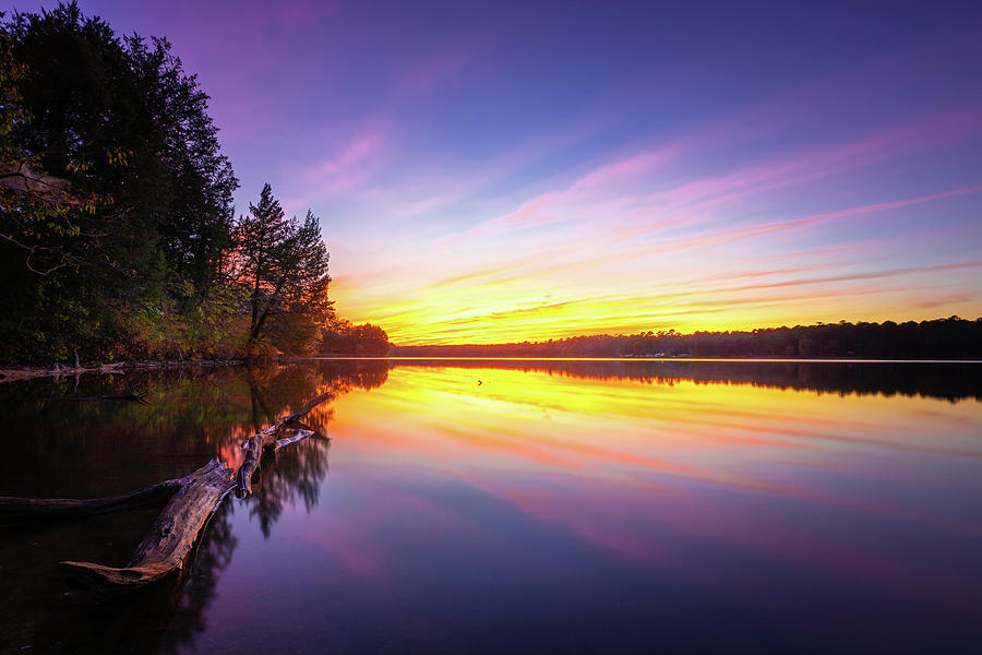 Sunset Reflections Davis Lake Mississippi Photograph by Jordan Hill