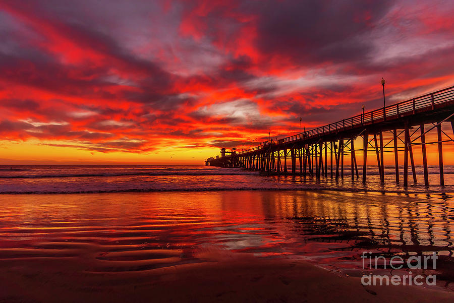 Sunset Reflections in Oceanside  Photograph by Rich Cruse