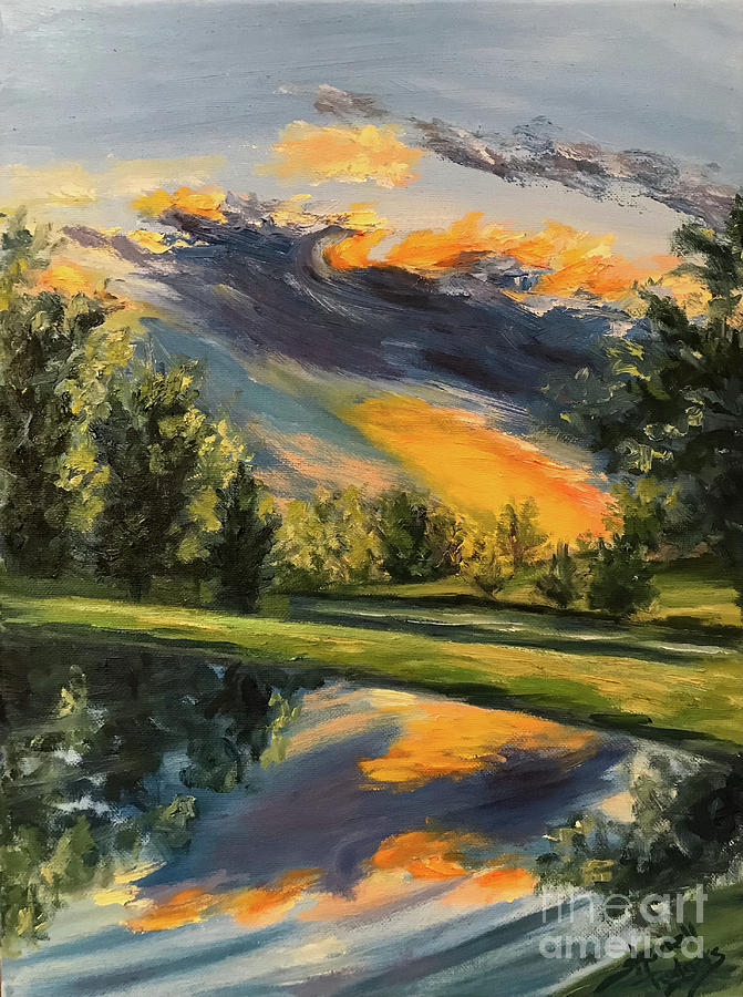 Sunset Reflections Painting by Sherrell Rodgers