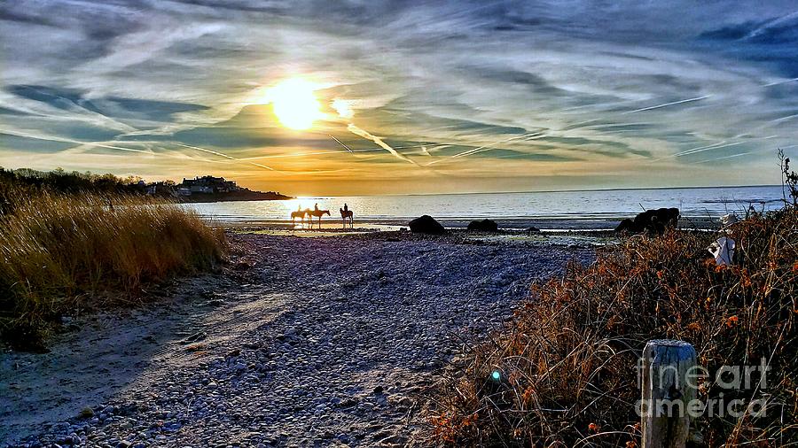 Horseback Riding Photograph - Sunset Ride by Christine Chepeleff Horseback Riding Photograph - Sunset Ride by Christine Chepeleff
