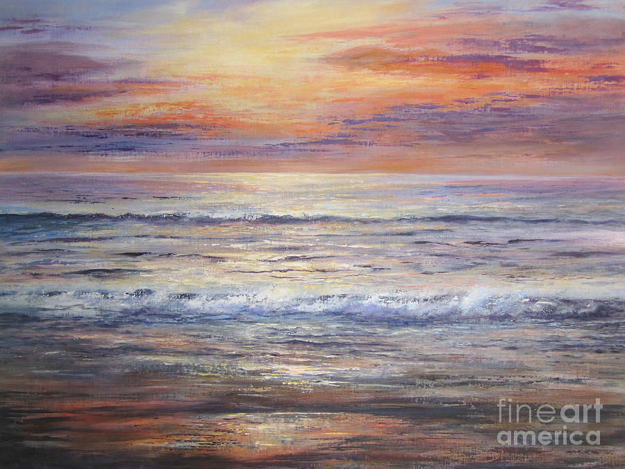 Sunset Ripples Painting by Valerie Travers