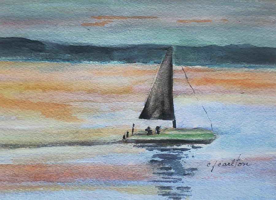 Sunset Sail Painting by Claudette Carlton