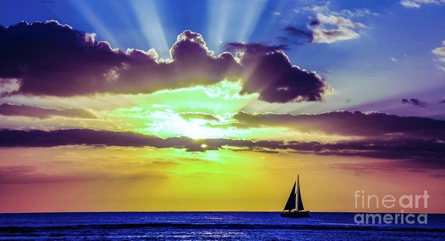 Sunset Photograph - Sunset Sail by D Davila