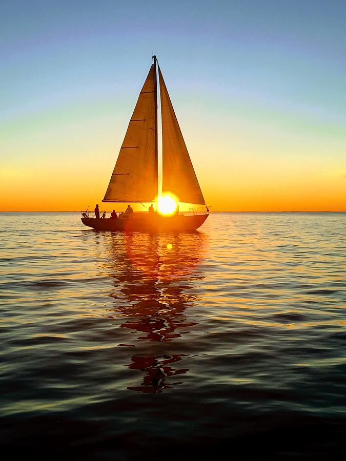 Sunset Sail Photograph by David T Wilkinson