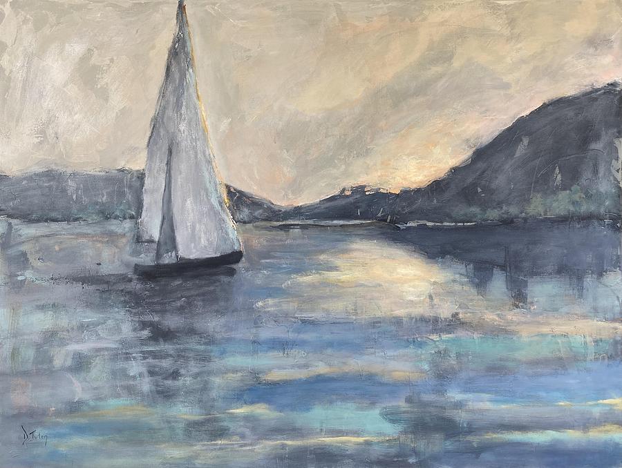 Sunset Sail Painting by Donna Tuten