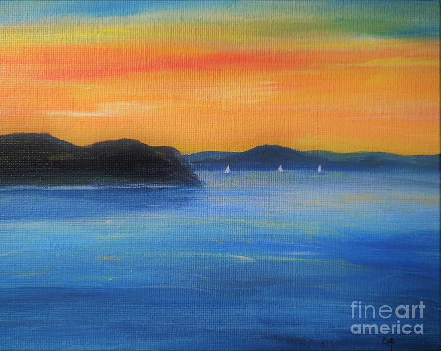 Sunset Sail Painting by Irene Czys