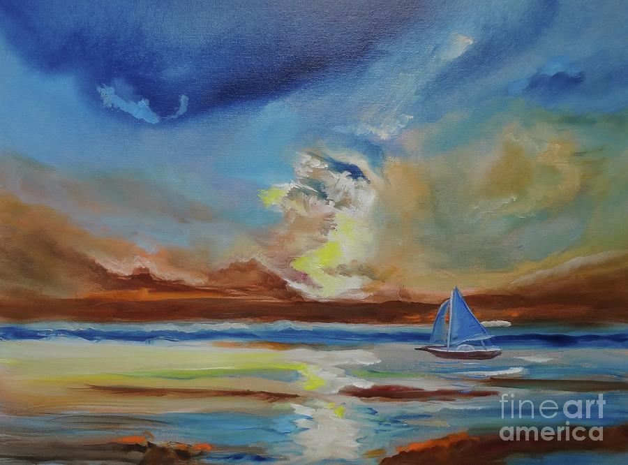 Sunset Sail Painting by Jenny Lee