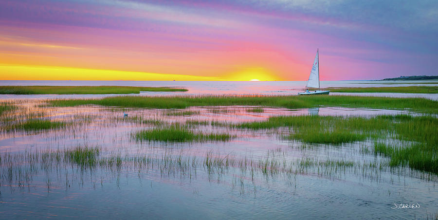 Sunset Sail Photograph by Jim Carlen