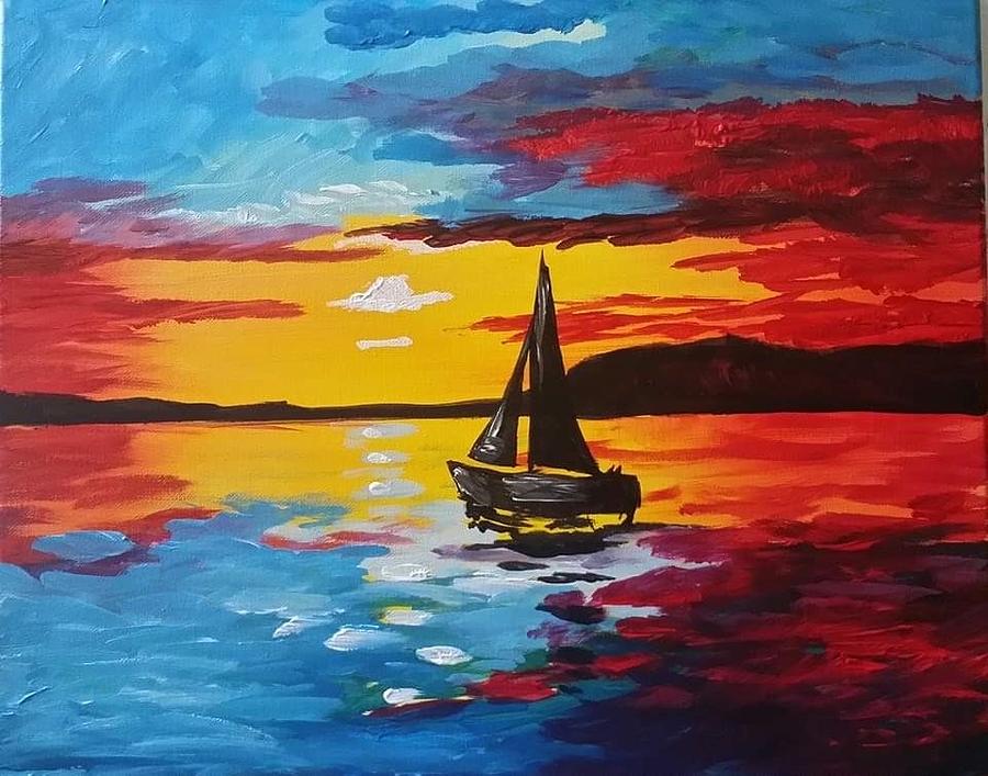 Sunset Sail Painting by Leah Penland - Fine Art America