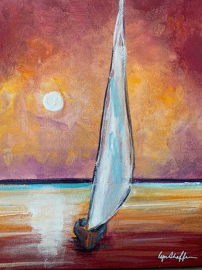 Sunset sail Painting by Lynn Shaffer