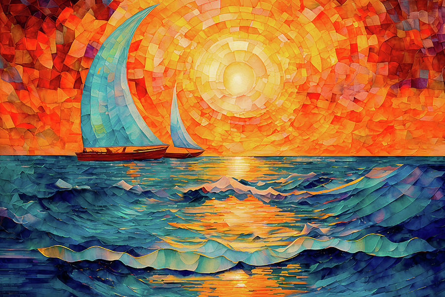 Sunset Sail Digital Art by Peggy Collins