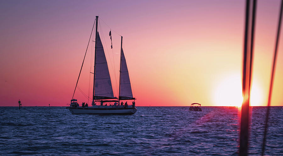 Sunset Photograph - Sunset Sail View by Spencer Witherspoon