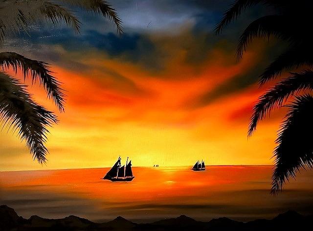 Sunset Sailing  Painting by Willy Proctor