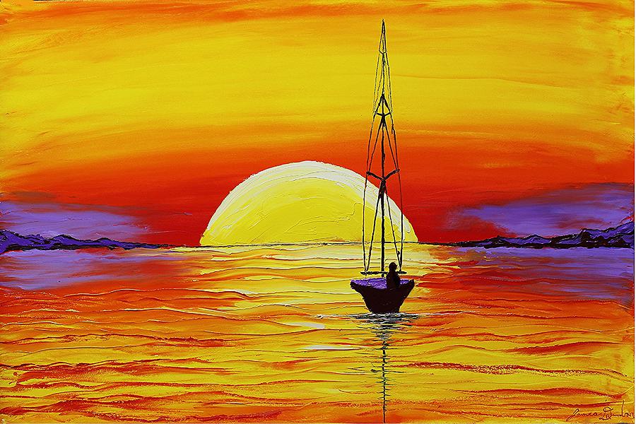 Sunset Sails #1 Painting by James Dunbar