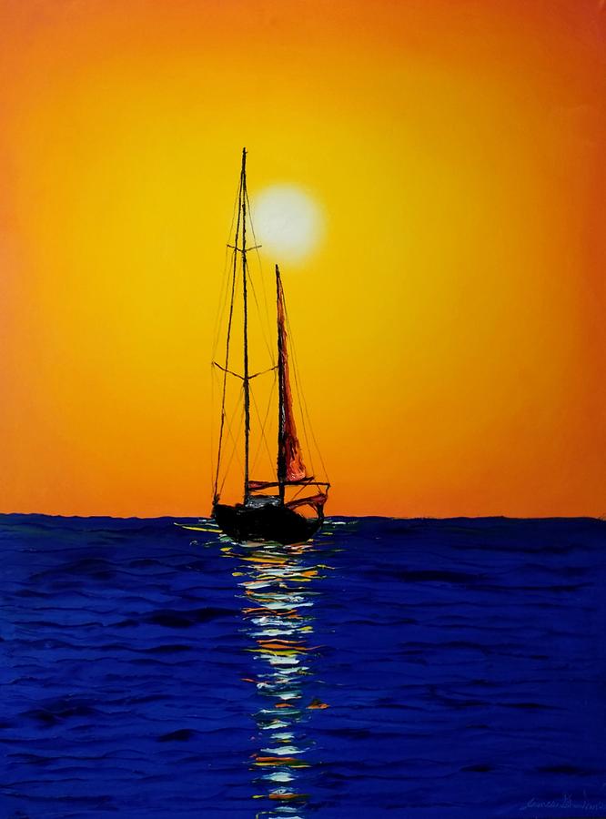 Sunset Sails #10 Painting by James Dunbar