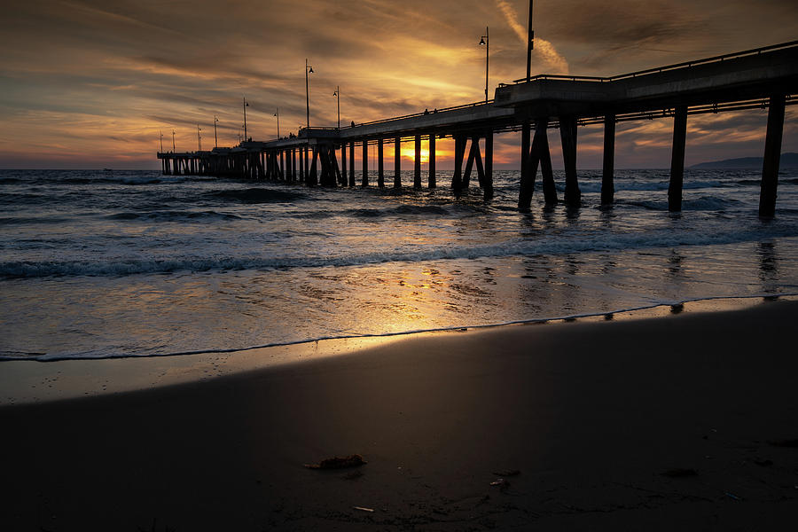 Sunset Santa Monica Pier CA Photograph by Dean Ginther
