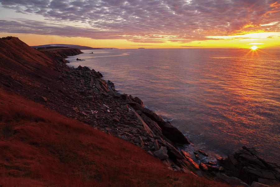 Sunset seen from Terre Noire looking towards Margaree Island Nat Photograph by Irwin Barrett