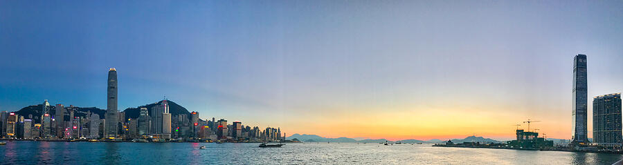 Sunset set and The Victoria Harbour Hong Kong I Photograph by Vsojoy