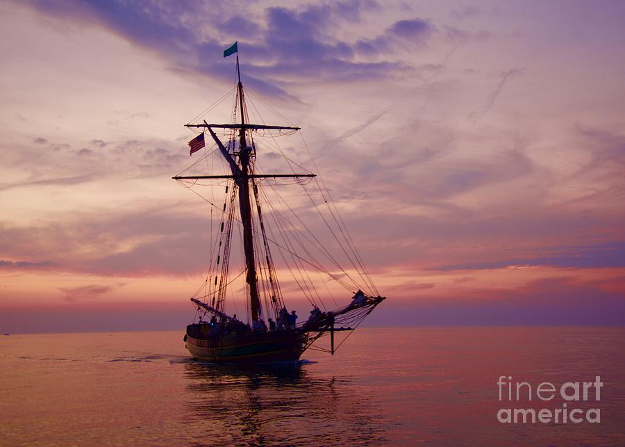 Sunset Ship Photograph by James Lloyd