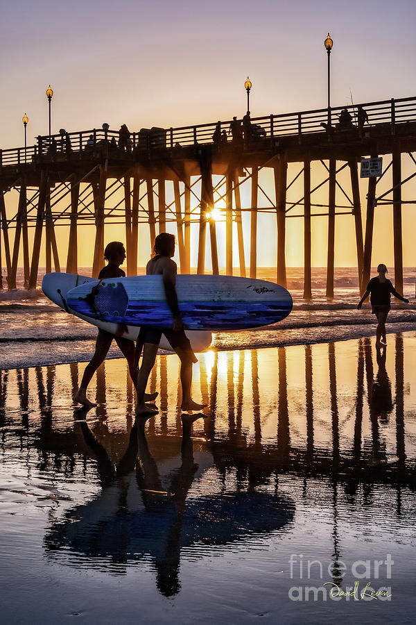 Sunset Silhouette at Oceanside Pier Photograph by David Levin