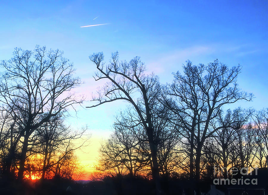 Sunset Silhouette Blacksburg Virginia Photograph