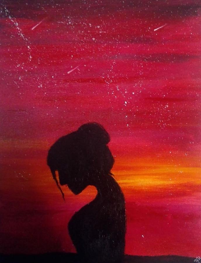 Sunset Silhouette Painting by Karleigh Provost - Fine Art America