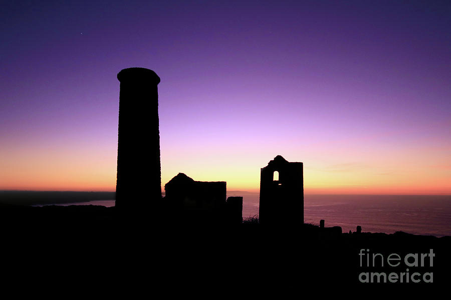 Sunset Silhouette Wheal Coates Photograph by Terri Waters