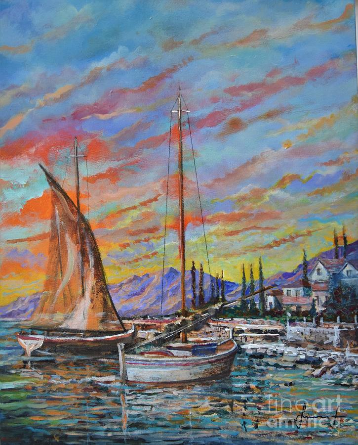 Sunset Painting by Sinisa Saratlic