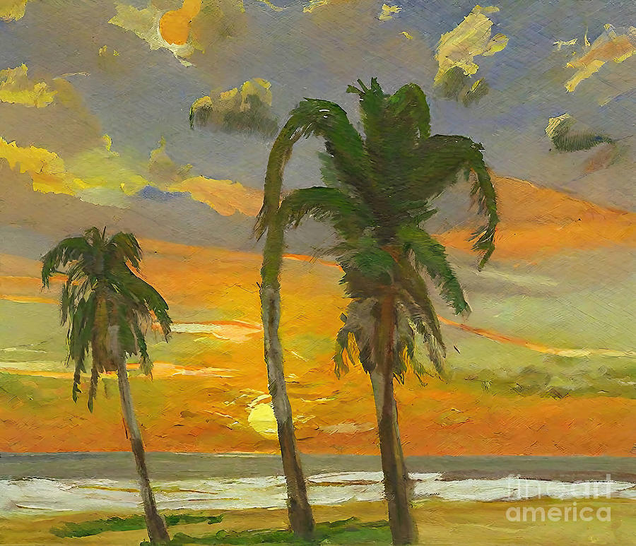 Impressionism Painting - Sunset sky  cloud study1 Painting impressionism abstract sunset  by N Akkash