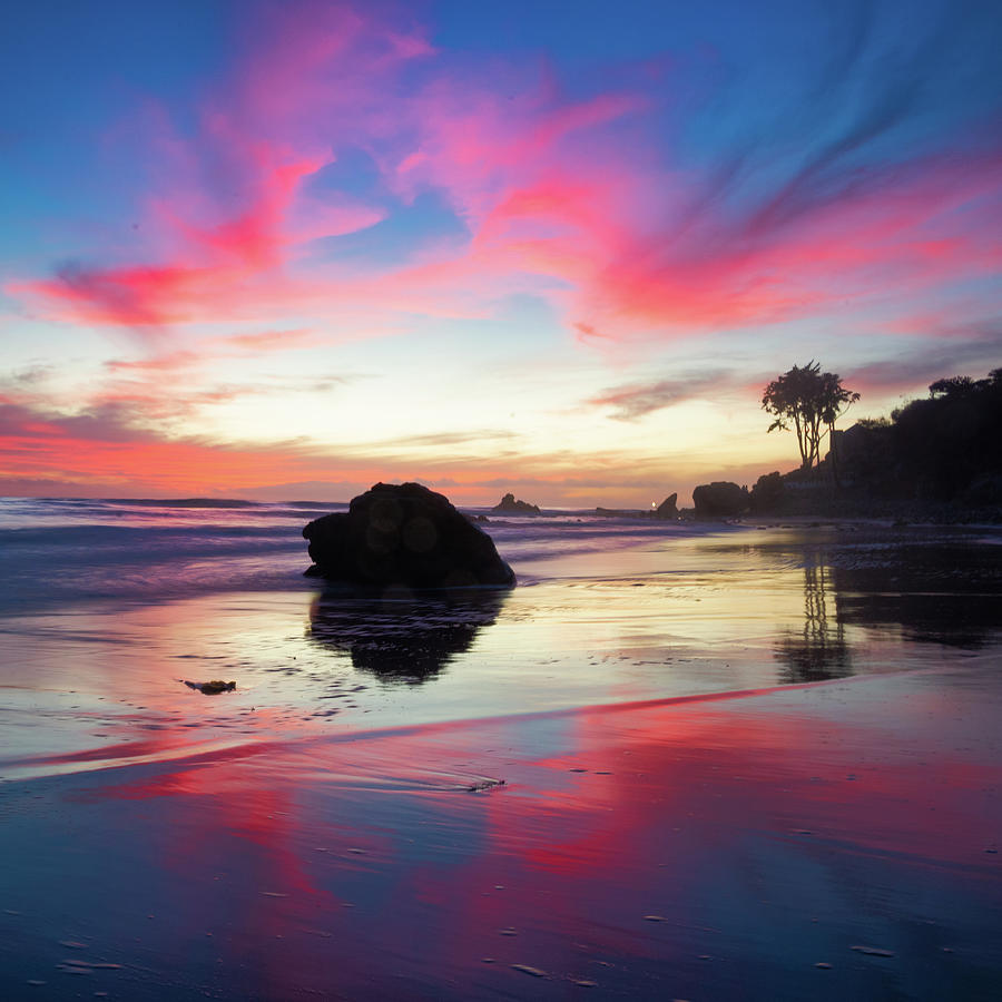 Sunset Sky Reflections on Beach Photograph by Matthew DeGrushe