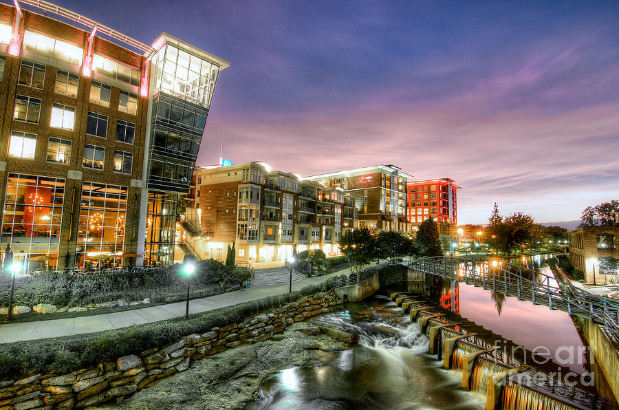 Sunset Skyline in Greenville Photograph by Blaine Owens