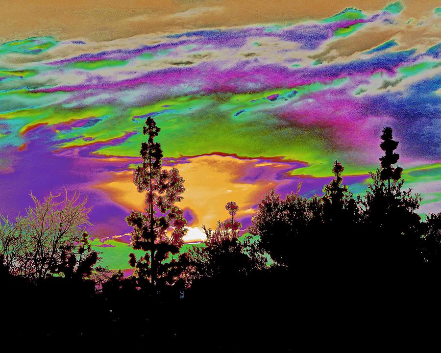Sunset Solarized Cool Photograph by Andrew Lawrence