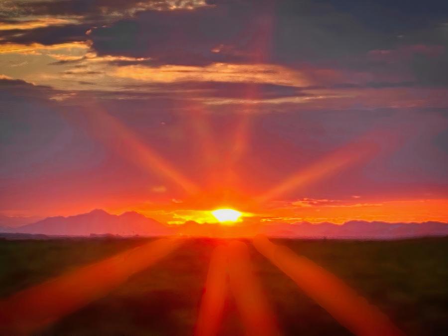 Sunset South of Phoenix Photograph by Judy Kennedy